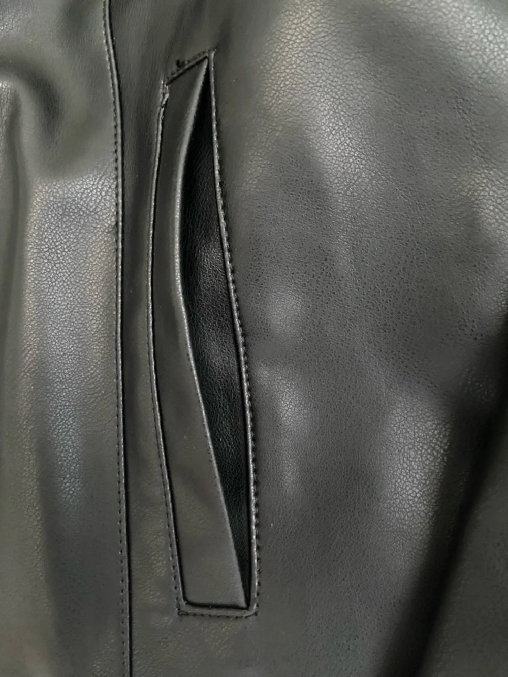 slim vegan leather mockneck jacket - Picture 12 of 14